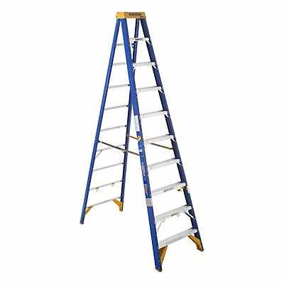 WERNER OBEL10 Stepladder Fiberglass 10 ft H 375 lb Cap