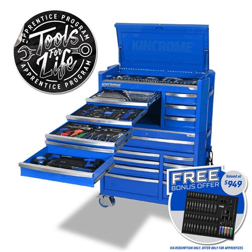 Kincrome P1822 CONTOUR® Workshop Tool Kit 332 Piece 17 Drawer (42")