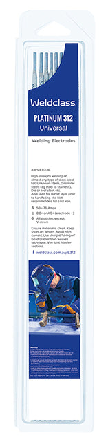 Weldclass P2-31232 Stick Electrodes Universal PLATINUM 312 3.2mm Pk 8 Rods
