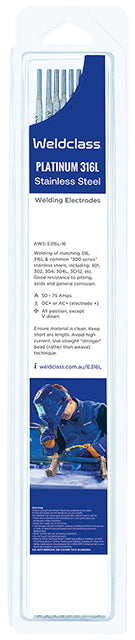 Weldclass P2-316L32 Stick Electrodes Stainless-Steel PLATINUM 316L 3.2mm Pk 8 Rods