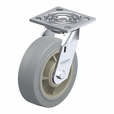 GRAINGER P21SPRP040K14 Plate Caster Swivel Rubber 5 5/8 H