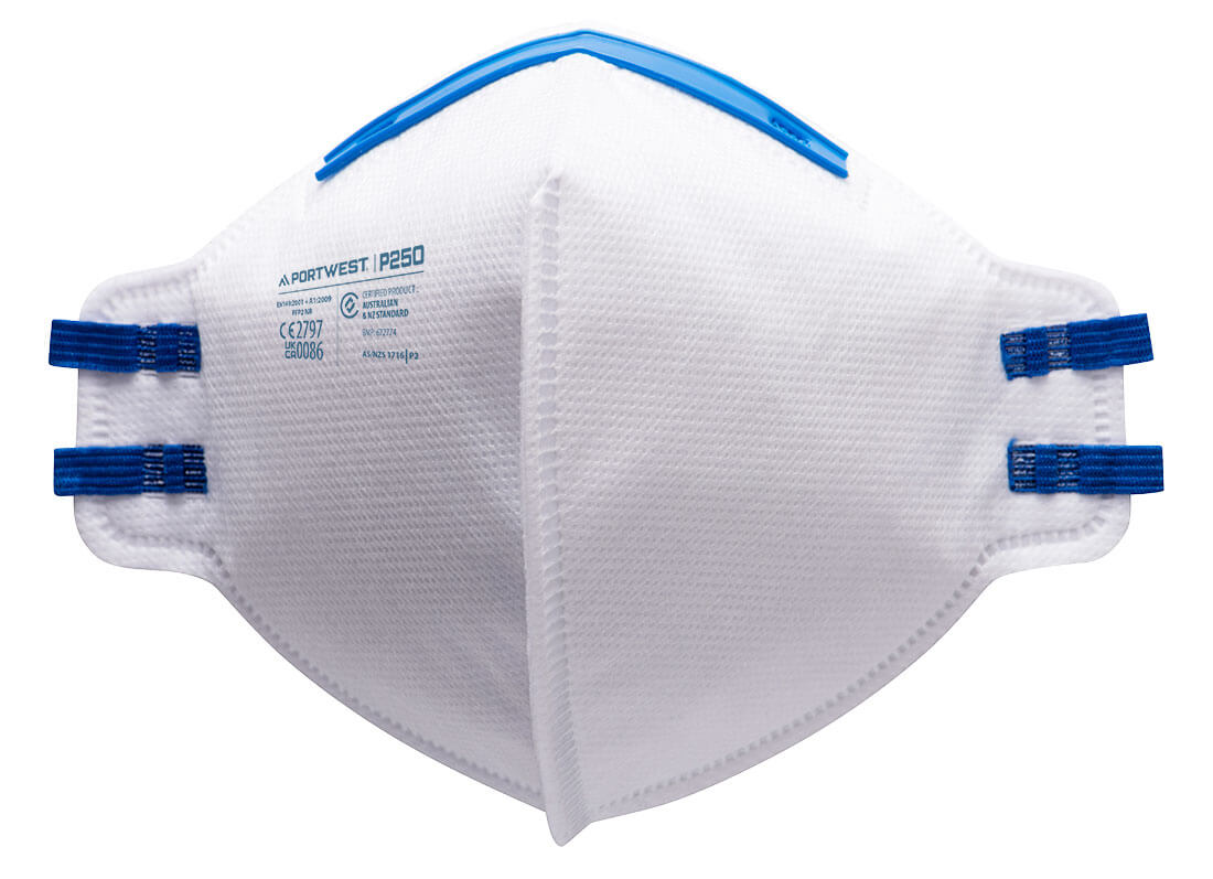 Portwest P250 FFP2 Dust Mist Fold Flat Respirator (Pk20)
