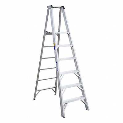 WERNER P406 Platform Stepladder 8ft H Aluminum 375lb