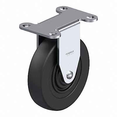 GRAINGER P5RR040G12 Plate Caster Rigid Rubber 4 13/16 H