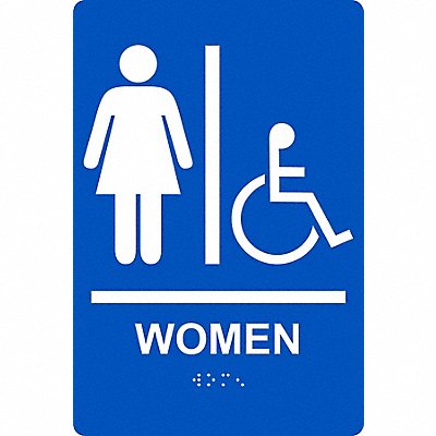ACCUFORM PAD110BU Sign Braille ADA Restroom Accessible