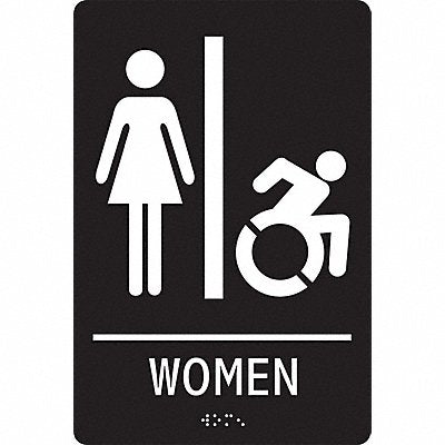 ACCUFORM PAD116BK Sign Braille ADA Restroom Accessible