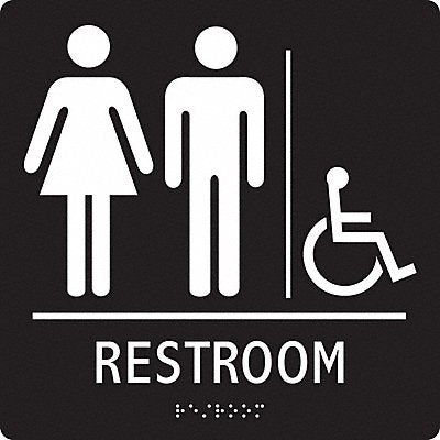 ACCUFORM PAD926BK Sign Braille ADA Restroom Accessible