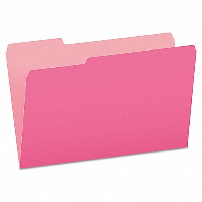 GRAINGER PFX15313PIN Legal File Folders Pink/Lt Pink PK100