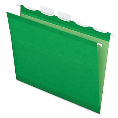 GRAINGER PFX42626 Hanging File Folders Bright Green PK25
