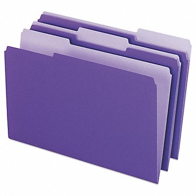 GRAINGER PFX435013VIO Legal File Folders Violet PK100