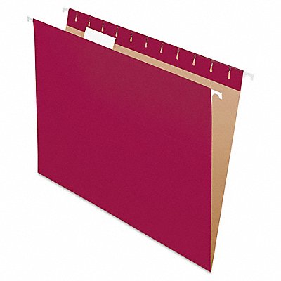 GRAINGER PFX81613 Hanging File Folders Burgundy PK25