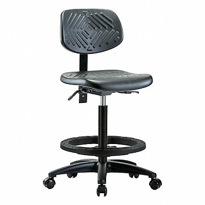 GRAINGER BRPHBCHRGT0A0BFRCBLK Poly Chair High FR Castors Black