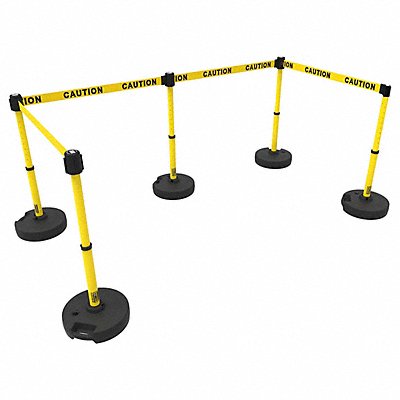 BANNER STAKES PL4582 PLUS Barrier Set X5 Yellow Caution PK5