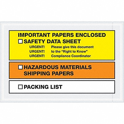 GRAINGER PL497 Packing List Envelopes 10 x 6 1/2