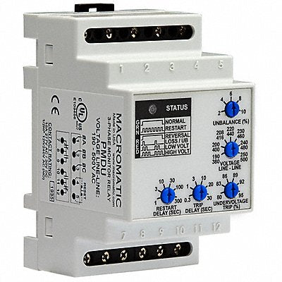 MACROMATIC PMDU Phase Monitor Relay 190-500VAC DIN DPDT