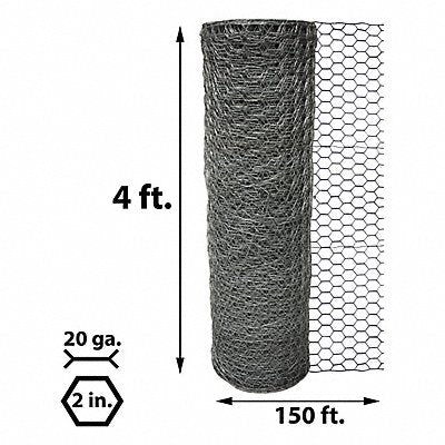 ACORN INTERNATIONAL PN248150 Poultry Netting 48 H 150 ft L Steel