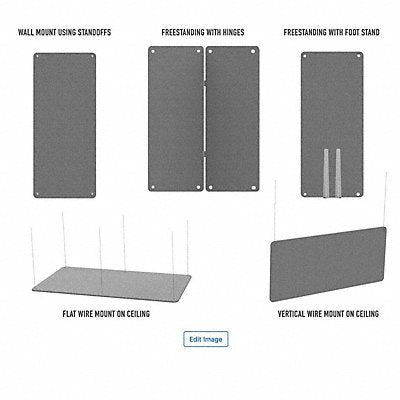 SCREENFLEX HDK631PMAR Acoustic Panel Straight Marble Gray