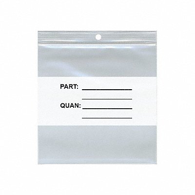 GRAINGER M10x12PQSP Reclosable Parts Bag 12 L Clear PK1000