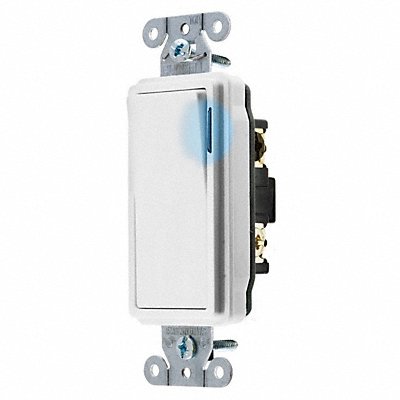 HUBBELL DS320ILW Illuminated Wall Switch Wht 20 A Back Side 3-Way