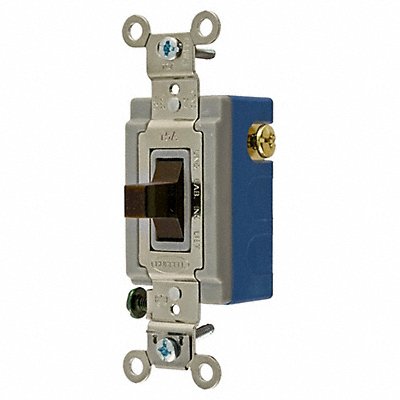 HUBBELL WIRING DEVICE-KELLEMS HBL1381 Wall Switch 1-Pole 120/277V 15A Brown
