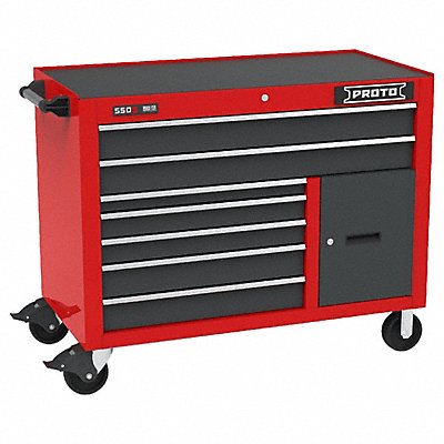 PROTO J555041B7SG1S Rolling Tool Cabinet Grey/Red 7 Drawers