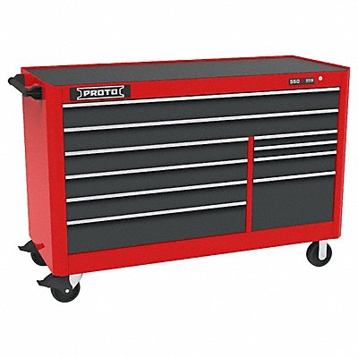 PROTO J556646B10SG Rolling Tool Cabinet Grey/Red 10 Drawers