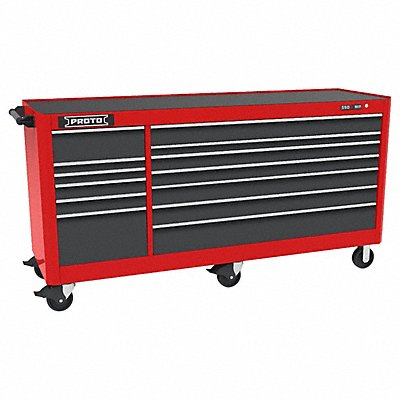 PROTO J558846B13SG Rolling Tool Cabinet Grey/Red 13 Drawers