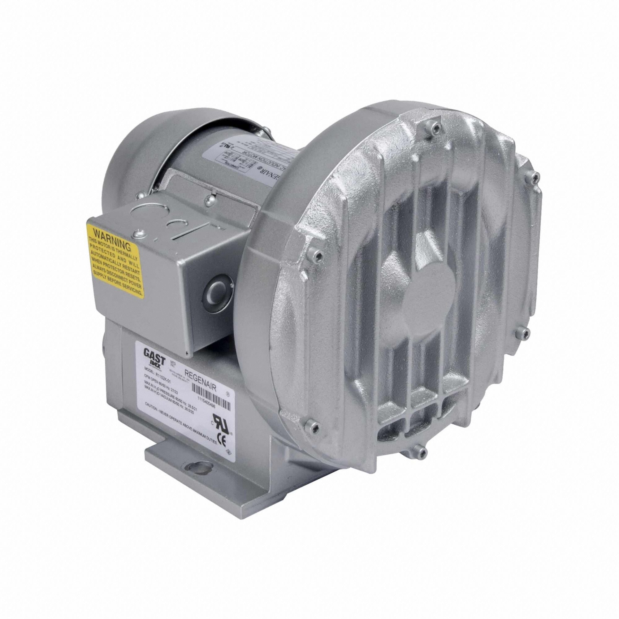 GAST R4P315A Regenerative Blower 1 1/2 hp 63 in Hg
