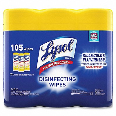 LYSOL 1920082159 Disinfecting Wipes 35 ct Canister PK3
