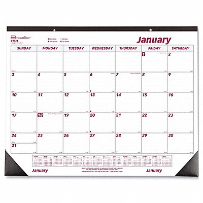BROWNLINE C1731 Desk Pad Monthly 21-3/4 x17 White