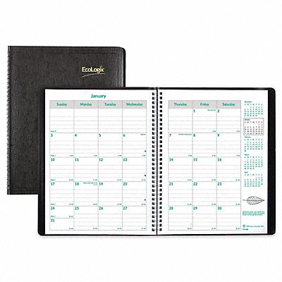BROWNLINE CB435WBLK Monthly Planner 11 x 8-1/2 Black
