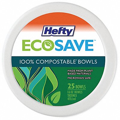 HEFTY RFPD77300PK Disposable Bowl 16 oz WH 6 in Dia PK30