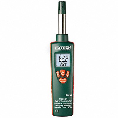 EXTECH RH490 Temp/Humdty Mtr 0 to 100 per Rel Hum Rng
