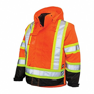 TOUGH DUCK S42611 Hi-Vis Parka 5-in-1 Fluorescent Org L
