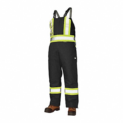 TOUGH DUCK S79821 Hi-Vis Insulated Bib Overalls Black 2XL