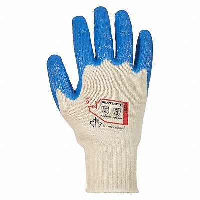 SUPERIOR GLOVE S7NT6 Knit Gloves Blue/White PK12