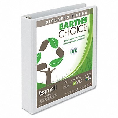 GRAINGER SAM18957 3-Ring Binder 1-1/2 White