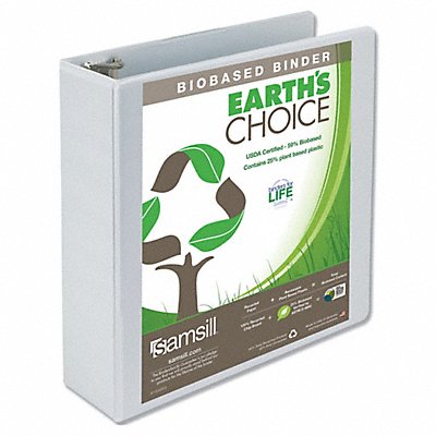 GRAINGER SAM18987 3-Ring Binder 3 White