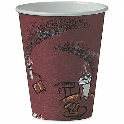 SOLO CUP 378SI0041 Disposable Hot Cup 8 oz Maroon PK50