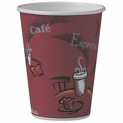 SOLO CUP 412SIN0041 Disposable Hot Cup 12 oz MaroonPK50