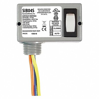 FUNCTIONAL DEVICES INC / RIB SIB04S PrewireRockerSwtch NoLens/Lamp Wht On/On