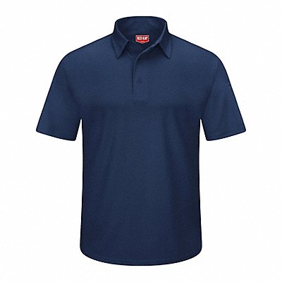 RED KAP SK90NVSS6XL J2888 Short Sleeve Polo Sz 6XL Navy Polyester