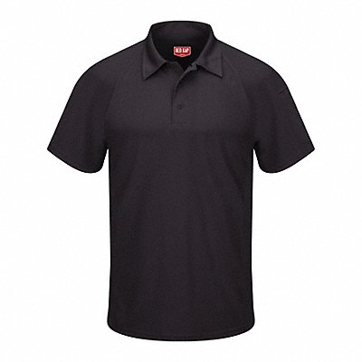 RED KAP SK92BKSSS Short Sleeve Polo Mens S Polyester