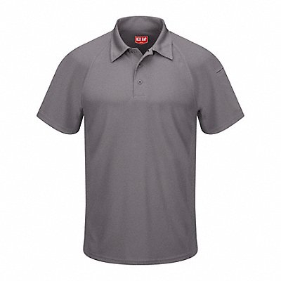RED KAP SK92GYSSL Short Sleeve Polo Mens L 5 oz.