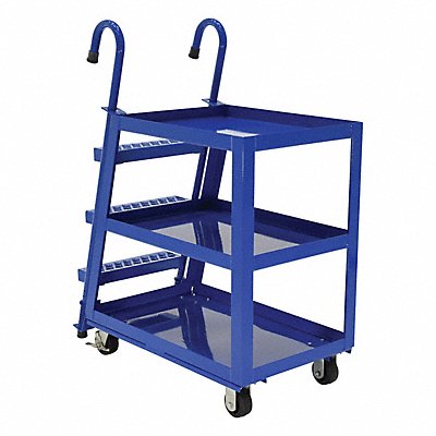 GRAINGER SPS32236 Stock Picking Ladder Cart 1000 lb Blue