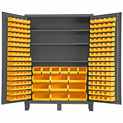 DURHAM MFG SSC1853S95 K4916 Bin Cabinet 84 x60 x24 Grey 185YellowBns