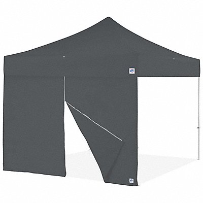 E-Z UP SW3PRFBMTC13SG Food Booth Middle Zipper Sidewall Grey
