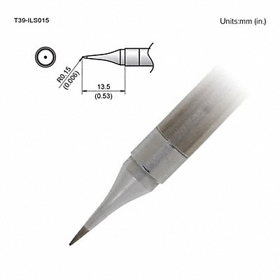 HAKKO T39ILS015 Soldering Tip T.W. 0.15 mm T.L. 13.5 mm