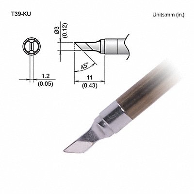 HAKKO T39KU Soldering Tip Knife T.W. 3 mm T.L. 11 mm