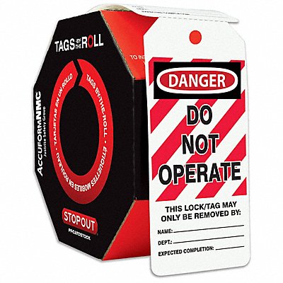 ACCUFORM TAR470 Danger Tag By The Roll 6-1/4X3 PK250